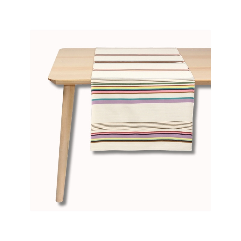 Jeté de table 155x50 cm Sore en coton rayé Artiga