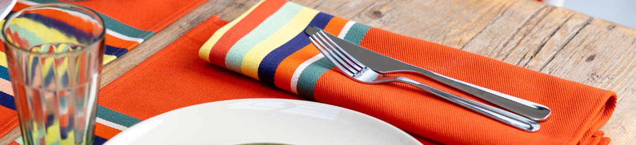 Serviettes de table en tissu, fines et colorées - Artiga